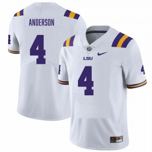 Men's Nic Anderson White LSU Tigers #4 College Football Player Jersey 739829-788