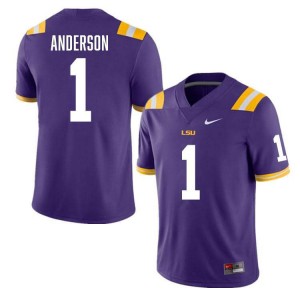 Men's Aaron Anderson Purple LSU Tigers #1 College Football Limited Jersey 631146-789