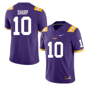 Men's Bauer Sharp Purple LSU Tigers #10 College Football Limited Jersey 180868-591