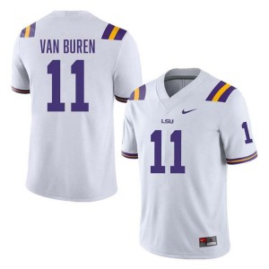 Men's Michael Van Buren Jr. White LSU Tigers #11 College Football University Jersey 652683-632