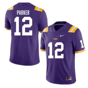 Mens Kyle Parker Purple LSU Tigers #12 College Football University Jersey 519046-413