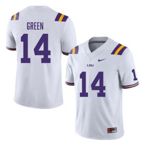 Men Trey'Dez Green White LSU Tigers #14 College Football Player Jersey 981846-531