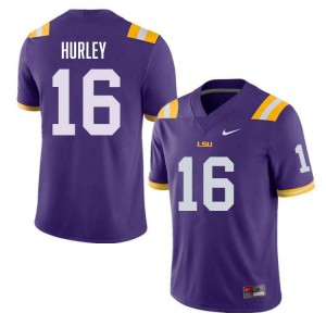 Mens Colin Hurley Purple LSU Tigers #16 College Football 2024-25 Jersey 285334-155