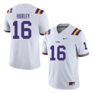 Mens Colin Hurley White LSU Tigers #16 College Football University Jersey 127443-346