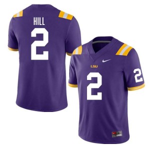 Men's Destyn Hill Purple LSU Tigers #2 College Football 2024 Jersey 313945-580