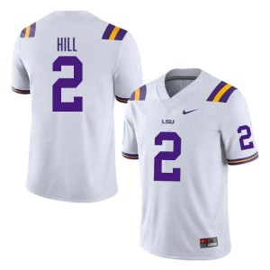Men Destyn Hill White LSU Tigers #2 College Football University Jersey 291838-952