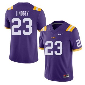 Men JT Lindsey Purple LSU Tigers #23 College Football Player Jersey 948764-631