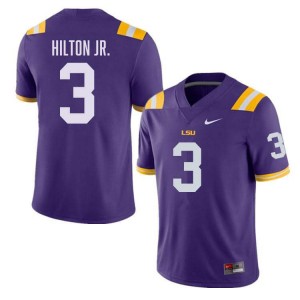 Men Chris Hilton Jr. Purple LSU Tigers #3 College Football Replica Jersey 635645-852