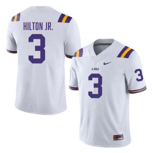Men Chris Hilton Jr. White LSU Tigers #3 College Football Official Jersey 244077-744