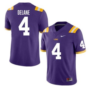 Men Mansoor Delane Purple LSU Tigers #4 College Football Embroidery Jersey 643800-540