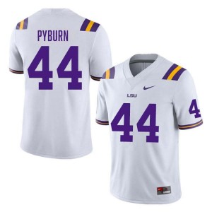 Men's Jack Pyburn White LSU Tigers #44 College Football Official Jersey 747022-160