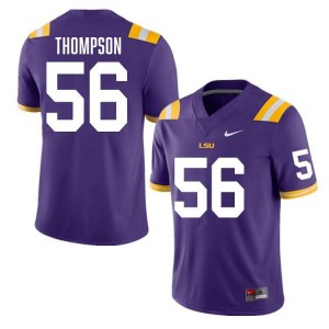 Mens Josh Thompson Purple LSU Tigers #56 College Football Game Jersey 370029-477