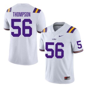 Men's Josh Thompson White LSU Tigers #56 College Football University Jersey 510177-780