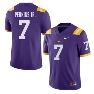 Mens Harold Perkins Jr. Purple LSU Tigers #7 College Football Official Jersey 919353-315