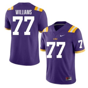 Men's Ory Williams Purple LSU Tigers #77 College Football Replica Jersey 154300-498