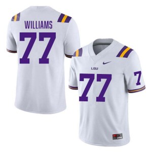 Men Ory Williams White LSU Tigers #77 College Football High School Jersey 712213-743