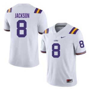 Men's Ja'Keem Jackson White LSU Tigers #8 College Football Embroidery Jersey 389196-315
