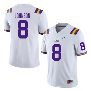 Men Ju'Juan Johnson White LSU Tigers #8 College Football Stitched Jersey 705032-410