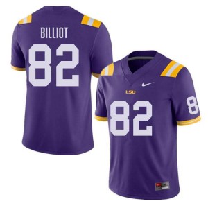 Men Kylan Billiot Purple LSU Tigers #82 College Football Official Jersey 723499-325