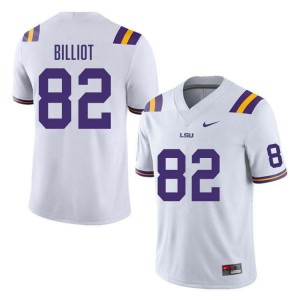 Men Kylan Billiot White LSU Tigers #82 College Football Official Jersey 165640-712