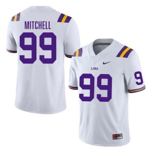 Mens Sydir Mitchell White LSU Tigers #99 College Football Alumni Jersey 212641-997