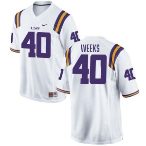 Men's Whit Weeks White LSU Tigers #40 College Football 2024 Jersey 616684-897