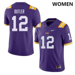 Womens Jimari Butler Purple LSU Tigers #12 College Football Embroidery Jersey 881702-998