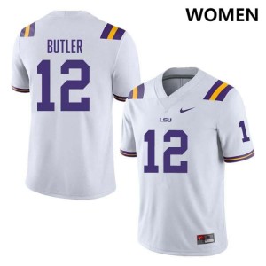 Women's Jimari Butler White LSU Tigers #12 College Football University Jersey 907036-653