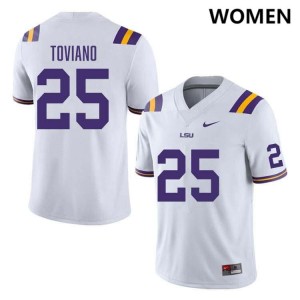 Women Javien Toviano White LSU Tigers #25 College Football High School Jersey 526793-967