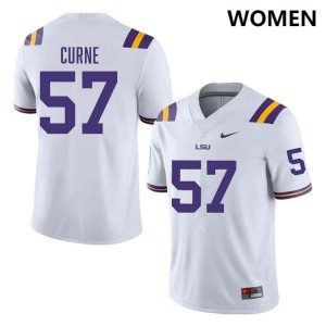Women Carius Curne White LSU Tigers #57 College Football Limited Jersey 593483-120