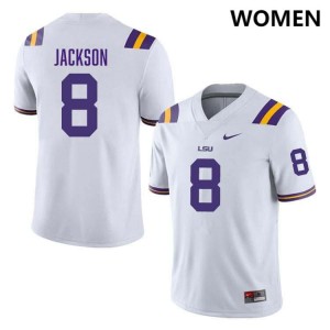Womens Ja'Keem Jackson White LSU Tigers #8 College Football Player Jersey 989667-746