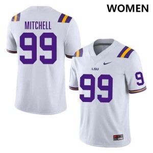 Womens Sydir Mitchell White LSU Tigers #99 College Football Official Jersey 989343-449