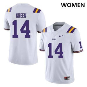 Womens Trey'Dez Green White LSU Tigers #14 College Football 2024 Jersey 997299-815