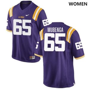 Womens Paul Mubenga Purple LSU Tigers #65 College Football Replica Jersey 527525-453
