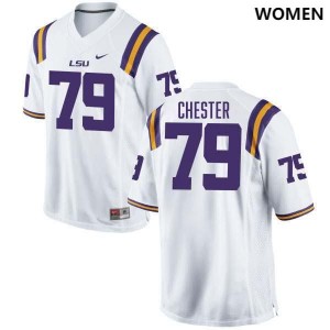 Womens DJ Chester White LSU Tigers #79 College Football High School Jersey 769418-995