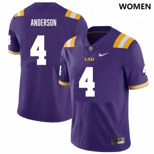 Women Nic Anderson Purple LSU Tigers #4 College Football High School Jersey 830526-132