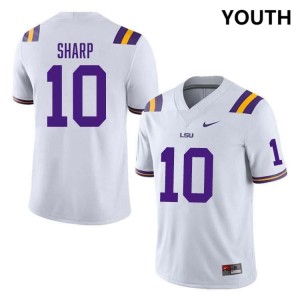 Youth Bauer Sharp White LSU Tigers #10 College Football Alumni Jersey 907843-373