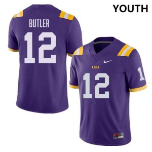 Youth Jimari Butler Purple LSU Tigers #12 College Football Stitched Jersey 113576-726