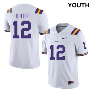 Youth Jimari Butler White LSU Tigers #12 College Football High School Jersey 129320-160