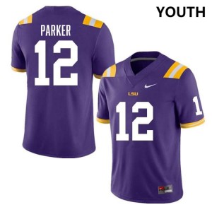 Youth Kyle Parker Purple LSU Tigers #12 College Football University Jersey 808162-201