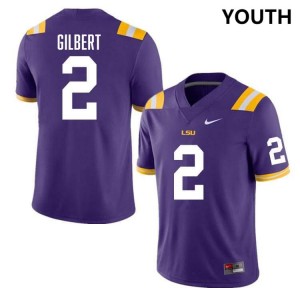 Youth Jardin Gilbert Purple LSU Tigers #2 College Football Official Jersey 520922-881