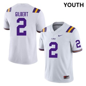 Youth Jardin Gilbert White LSU Tigers #2 College Football NCAA Jersey 198942-782