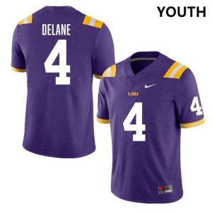 Youth Mansoor Delane Purple LSU Tigers #4 College Football Official Jersey 620166-309