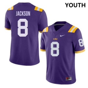Youth Ja'Keem Jackson Purple LSU Tigers #8 College Football 2024-25 Jersey 937439-417