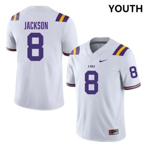 Youth Ja'Keem Jackson White LSU Tigers #8 College Football 2024-25 Jersey 256202-250