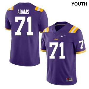 Youth Tyree Adams Purple LSU Tigers #71 College Football Stitched Jersey 920990-774