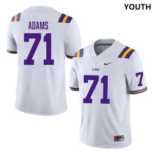 Youth Tyree Adams White LSU Tigers #71 College Football Replica Jersey 634091-370