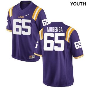 Youth Paul Mubenga Purple LSU Tigers #65 College Football Official Jersey 547067-151