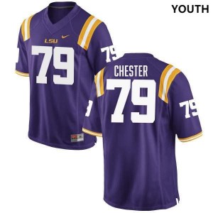 Youth DJ Chester Purple LSU Tigers #79 College Football Embroidery Jersey 278403-906