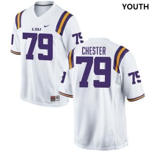 Youth DJ Chester White LSU Tigers #79 College Football Replica Jersey 443236-801